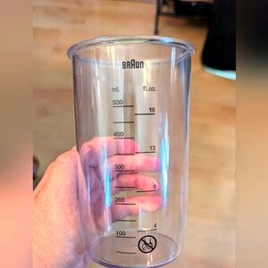 Braun Replacement Meas Cup Only For Immersion Blender 16oz Plastic